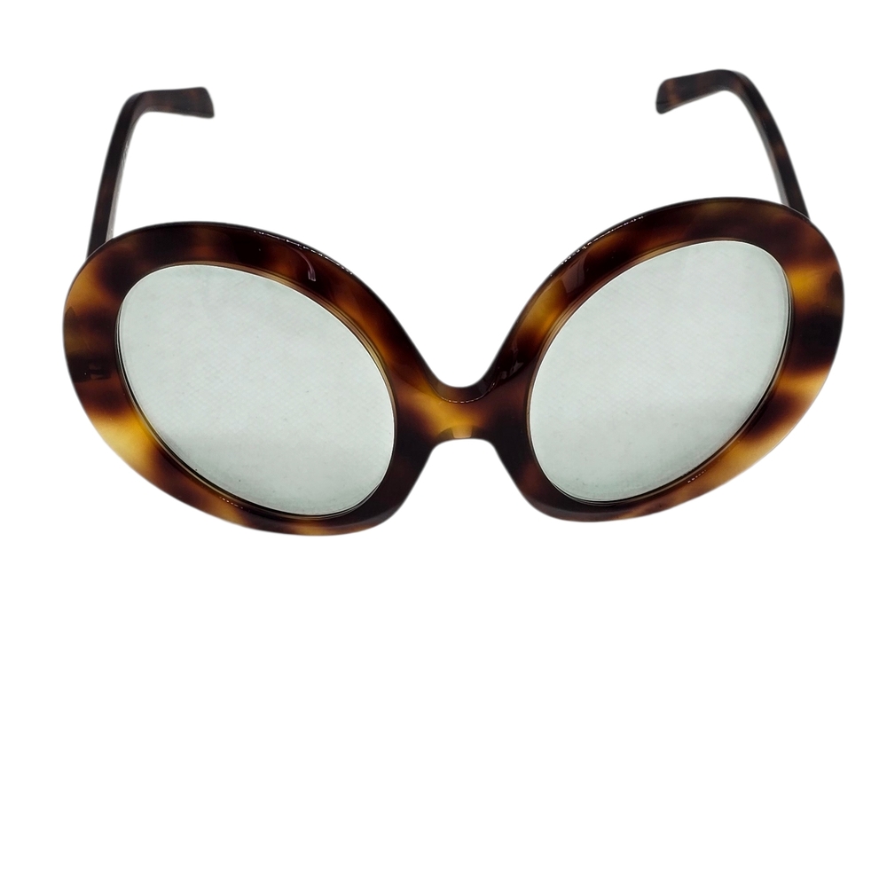 Celine Tortoiseshell Round Sunglasses with Light Green Lenses - Picture 4 of 6